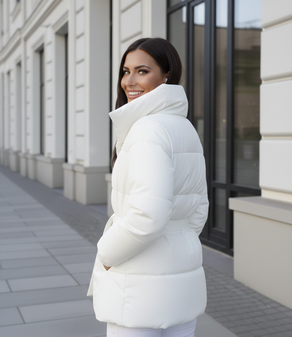 Veste Courte Zippée à Col Chemise