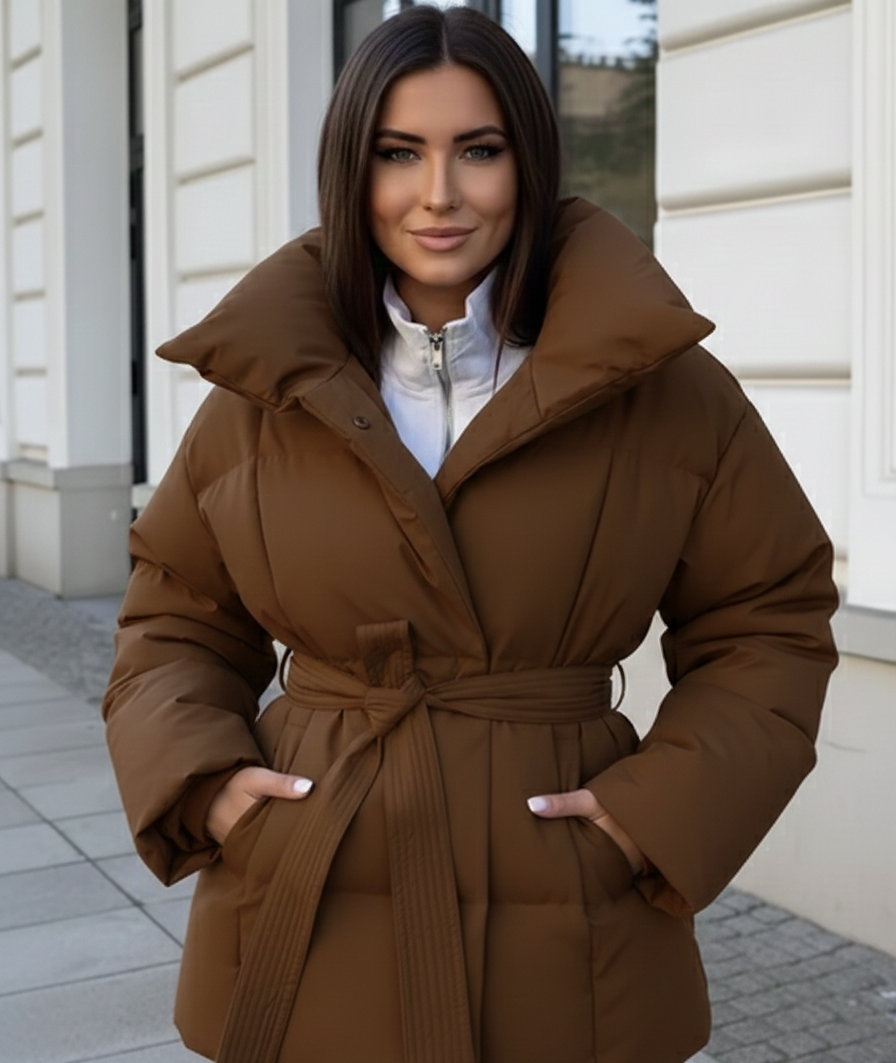 Veste Courte Zippée à Col Chemise