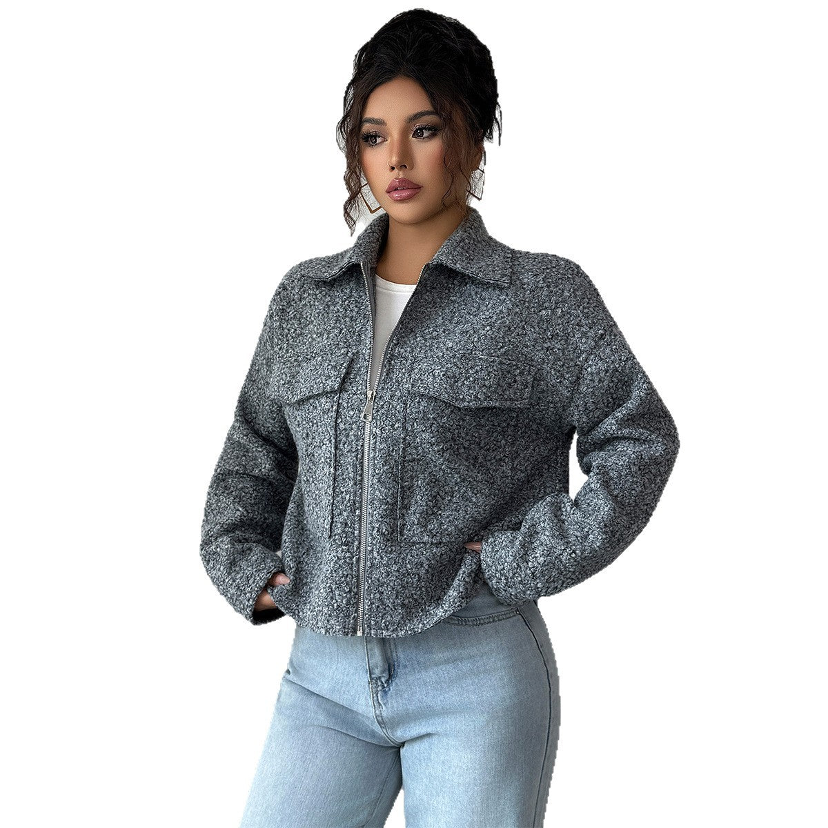 Veste Courte Zippée Moderne