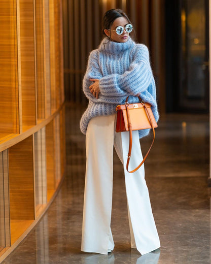 Pull col roulé oversize